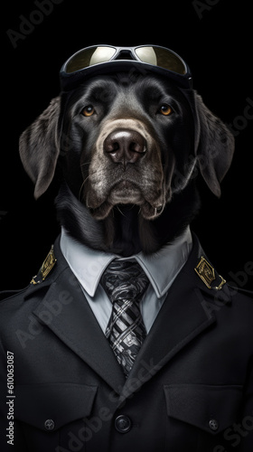 supervisor dog in suit created with Generative AI technology © Poprock3d