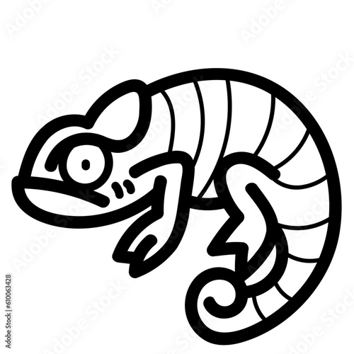 chameleon line icon style