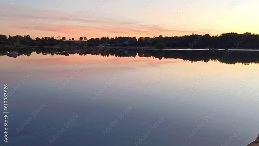 beautiful evening lake landscape with sunset beautiful evening lake landscape with sunset