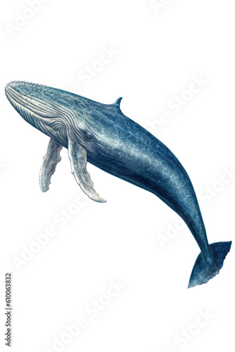 close up of a blue whale isolated on a transparent background