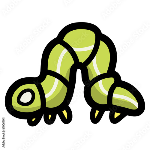 inchworm filled outline icon style photo