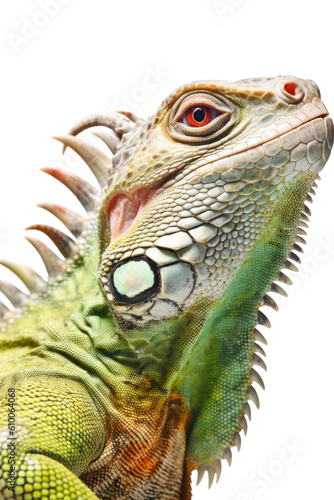 close up of a iguana isolated on a transparent background