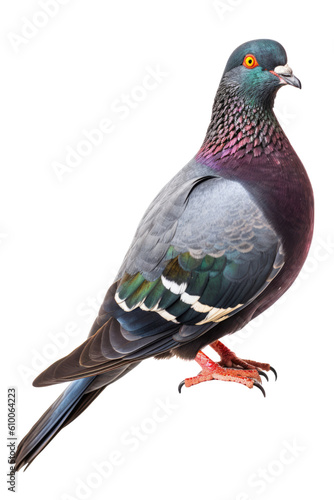 close up of a pigeon isolated on a transparent background
