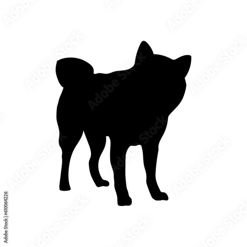 Vector silhouette of a dog.