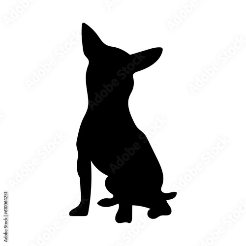Vector silhouette of a dog.