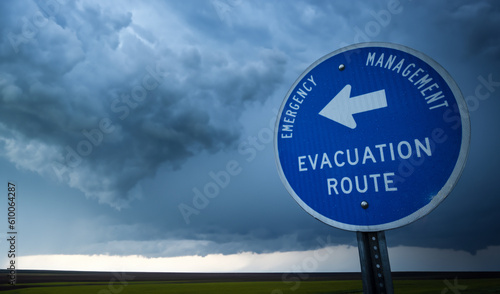Extreme Weather Evacuation Route Sign