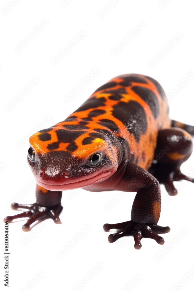 Obraz premium close up of a salamander isolated on a transparent background