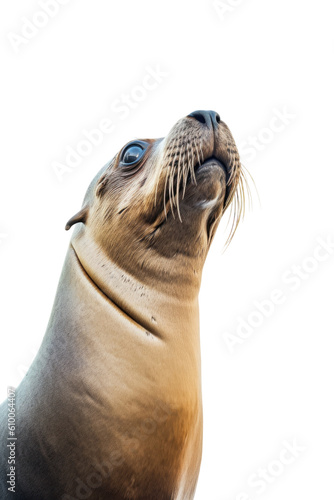 close up of a sea lion isolated on a transparent background