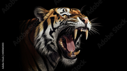 tiger roar created with Generative AI technology © Poprock3d