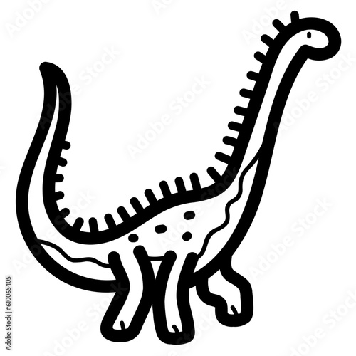 diplodocus line icon style