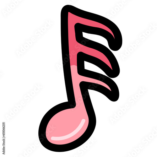 thirty second note filled outline icon style photo