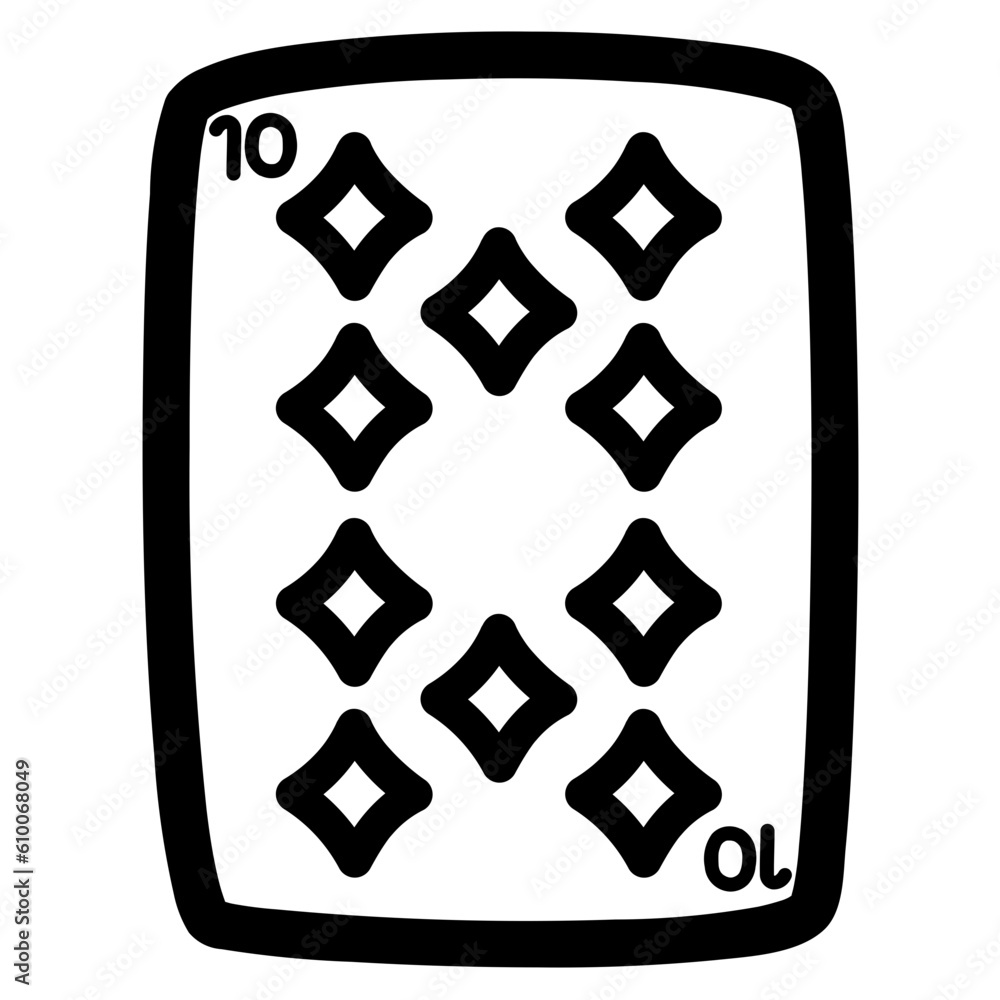 ten of diamonds line icon style ten of diamonds line icon style