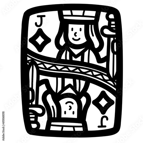jack of diamonds line icon style