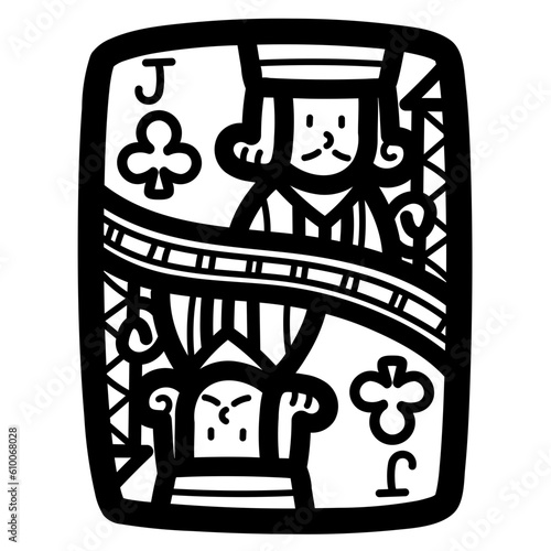 jack of clubs line icon style