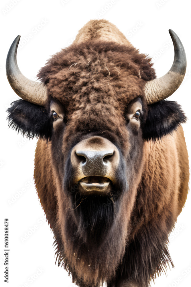 close up of a bison isolated on a transparent background close up of a bison isolated on a transparent background