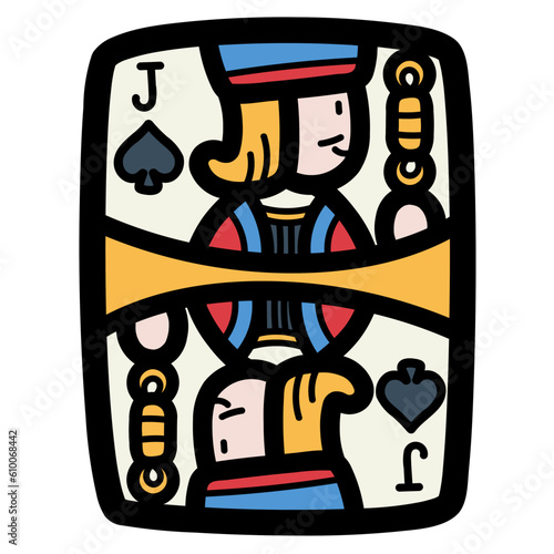 Quadro su tela jack of spades filled outline icon style
