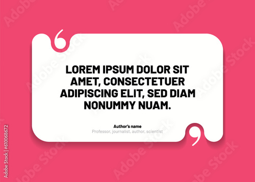 3D bubble testimonial banner, quote, infographic. Social media post template designs for quotes. Empty speech bubbles, quote bubbles and text box. Vector Illustration EPS10.