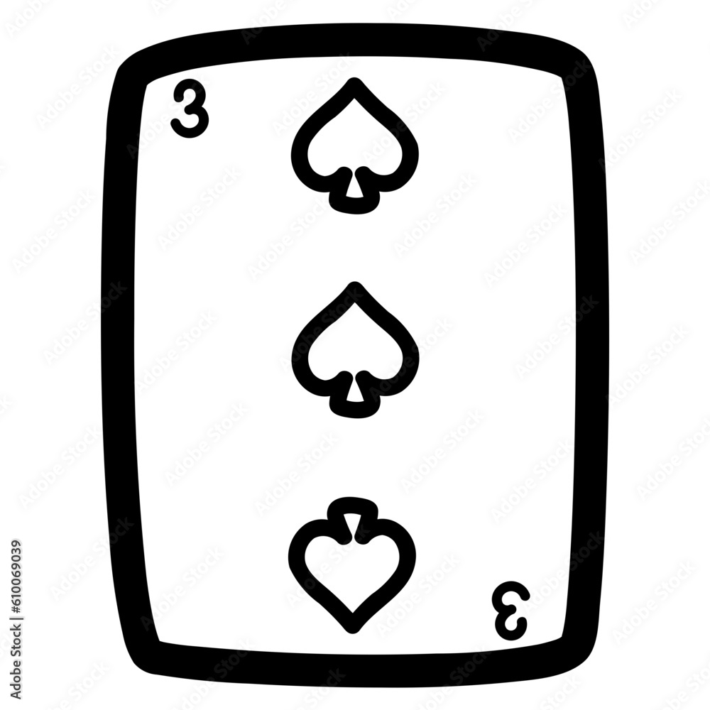 three of spades line icon style three of spades line icon style