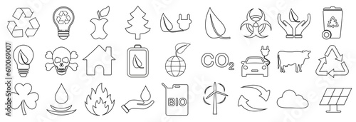 Linear ecology icons.