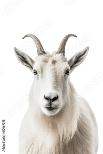 close up of a mountain goat isolated on a transparent background