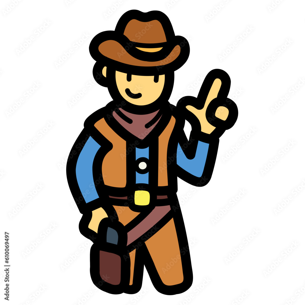 cowboy filled outline icon style