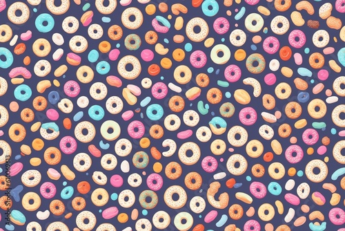 colorful donuts pattern