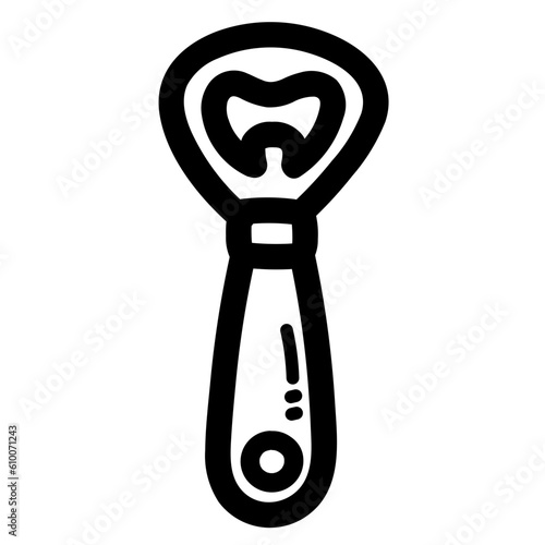 bottle opener line icon style