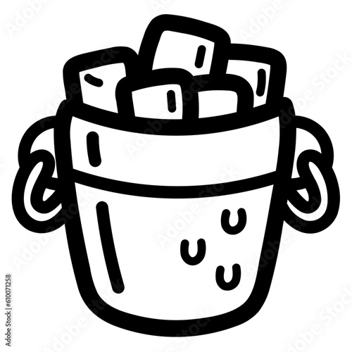 ice bucket line icon style