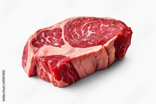 raw steak isolated on white background. Generated by AI