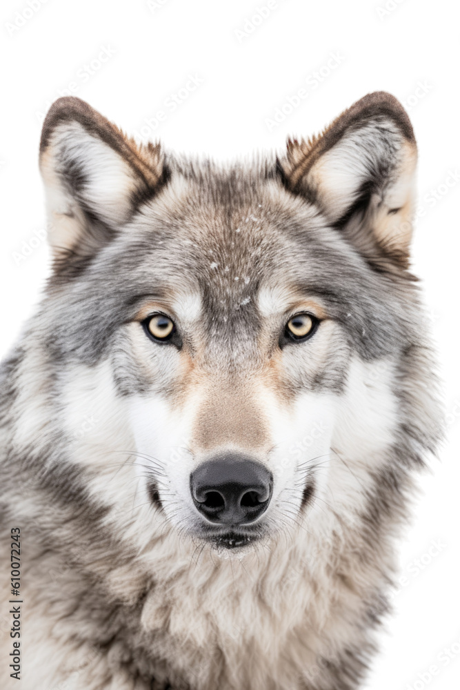 close up of a gray wolf isolated on a transparent background close up of a gray wolf isolated on a transparent background