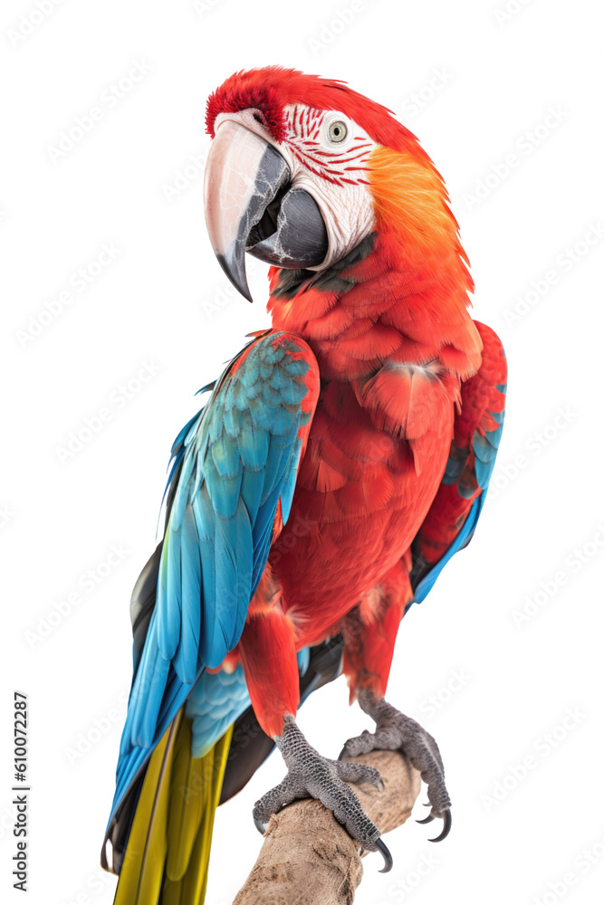 Obraz premium close up of a macaw isolated on a transparent background