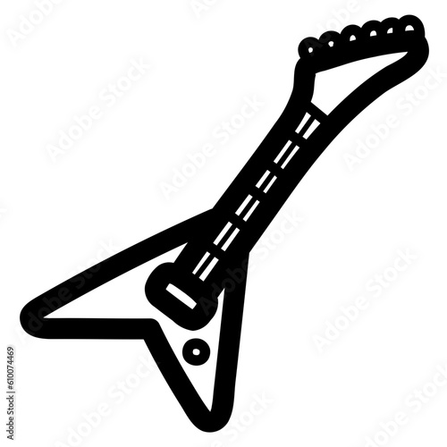electric guitar line icon style