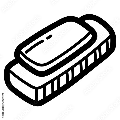 harmonica line icon style