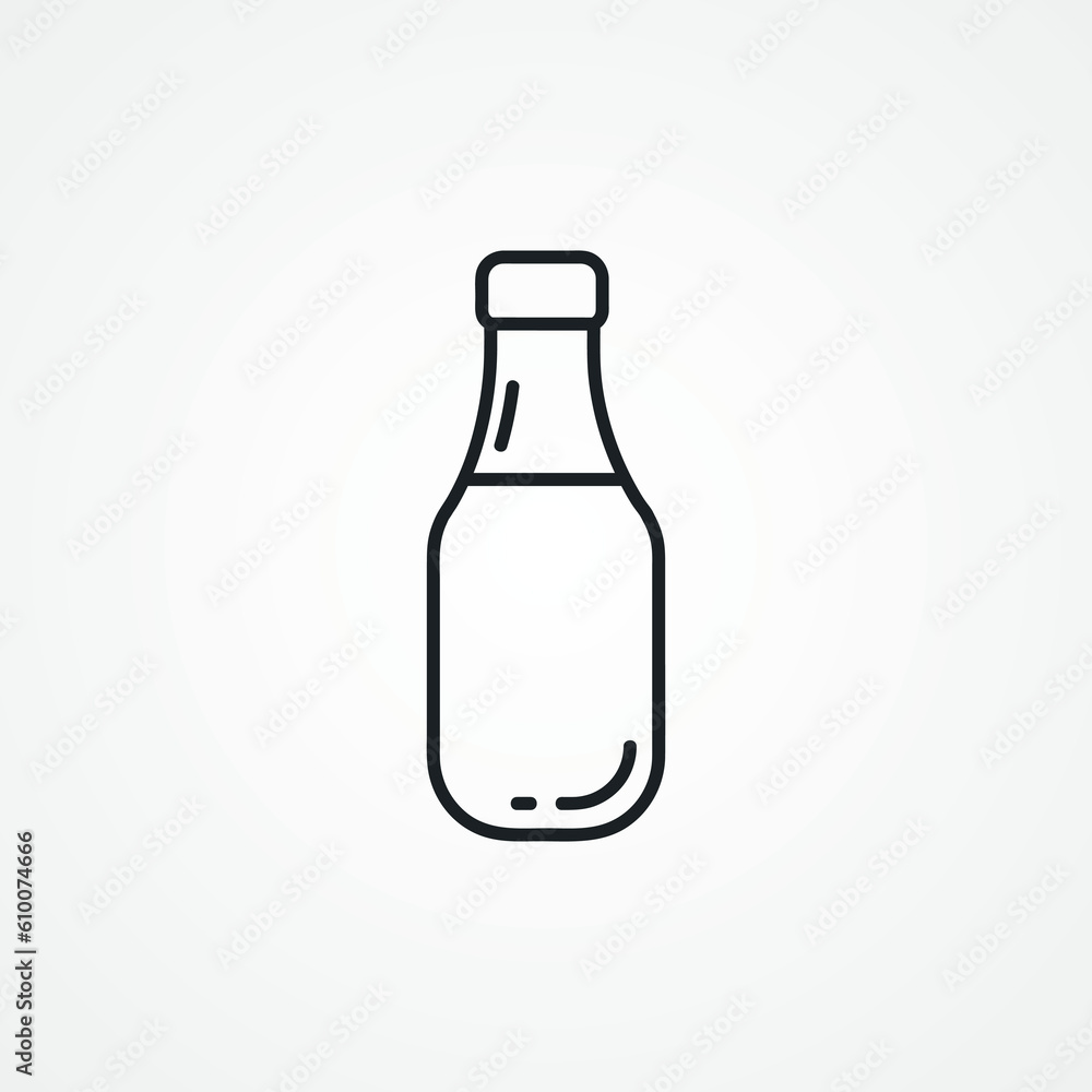 Milk bottle line icon, Milk bottle outline icon. Milk bottle line icon, Milk bottle outline icon.