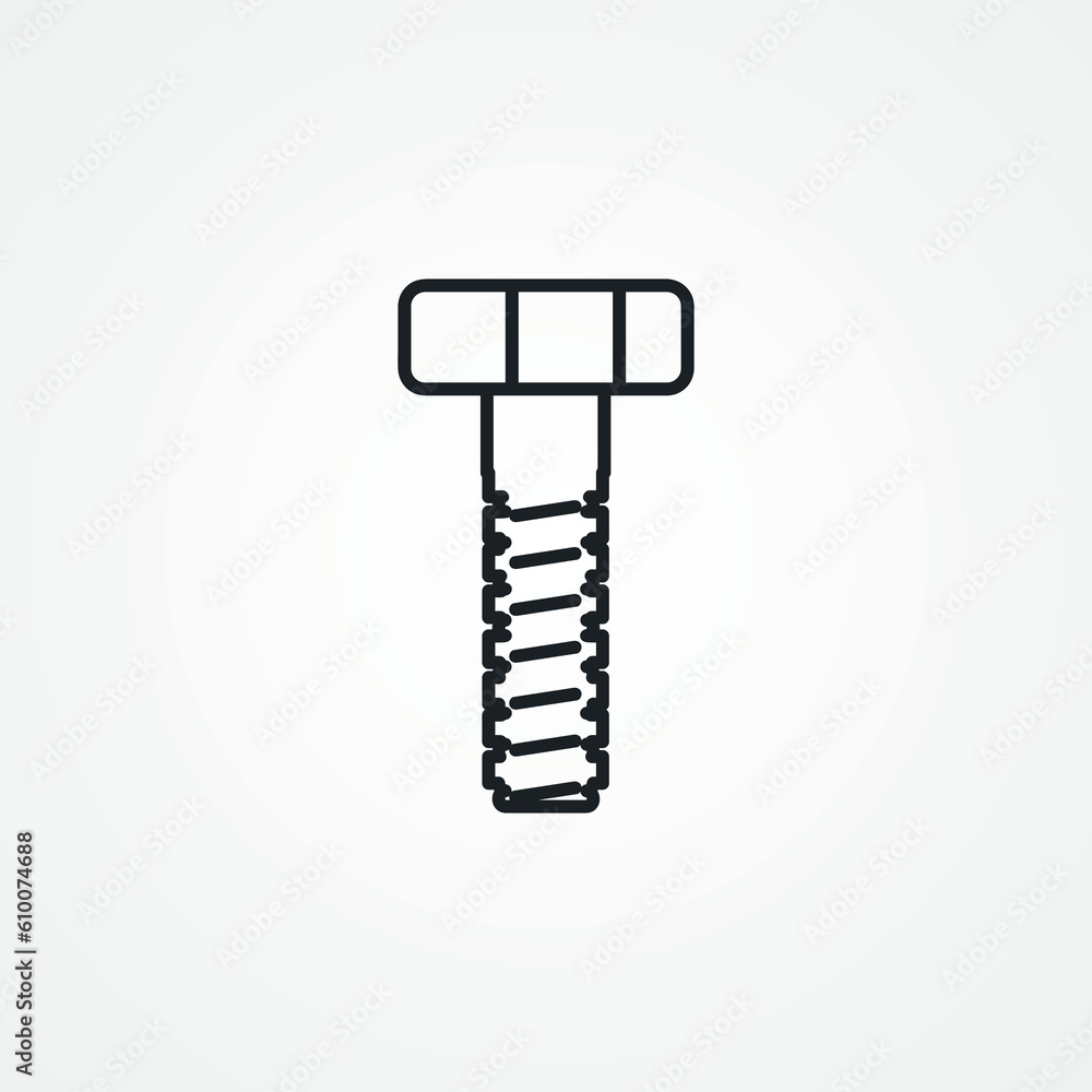 nut tool line icon. Bolt and nut outline icon. nut tool line icon. Bolt and nut outline icon.