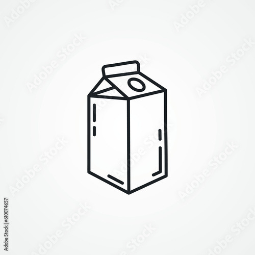 Milk pack line icon, Milk pack outline icon.