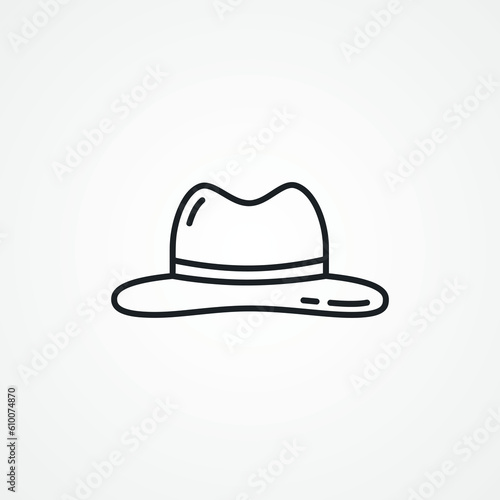 hat line icon. Travel hat line icon.