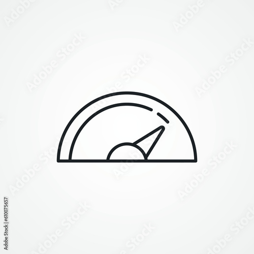 car dashboard outline icon. tachometer with speedometer line icon. scale meter line icon.