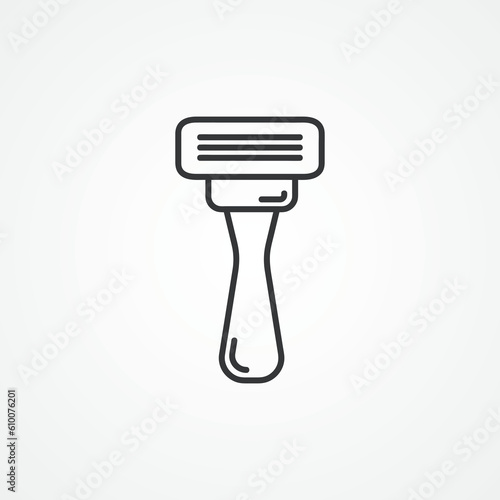 Razor blade shave line icon. shaving razor outline icon.