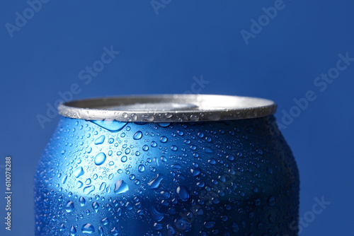 Can of fresh soda with wate...