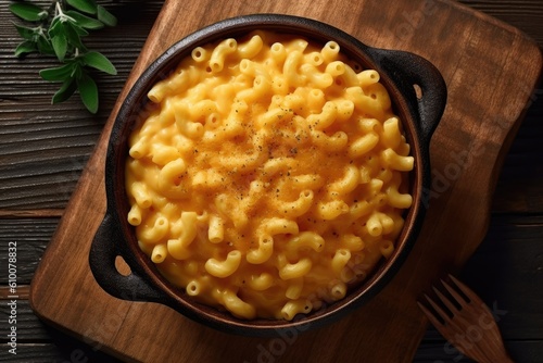 stock photo of macaroni and cheese flat Food Photography AI Generated