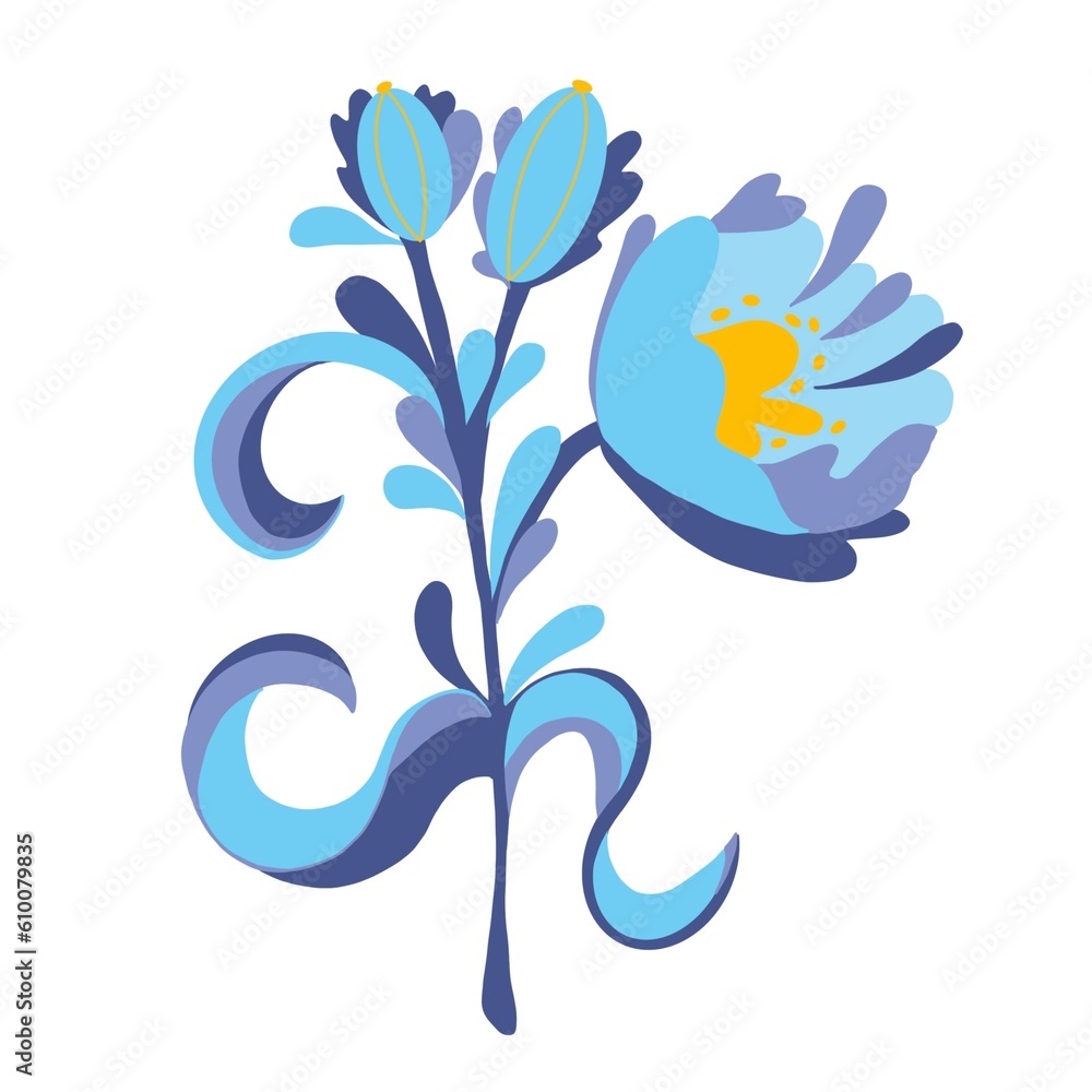 Fototapeta premium blue bird with flower