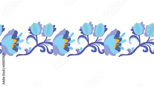blue flower, delicate lily with swirls