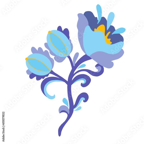 blue flower, delicate lily with swirls