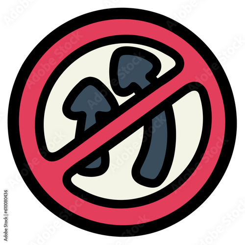 no overtaking filled outline icon style