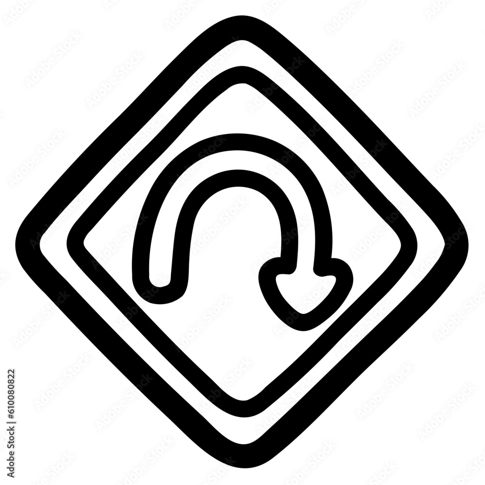 hairpin curve line icon style hairpin curve line icon style