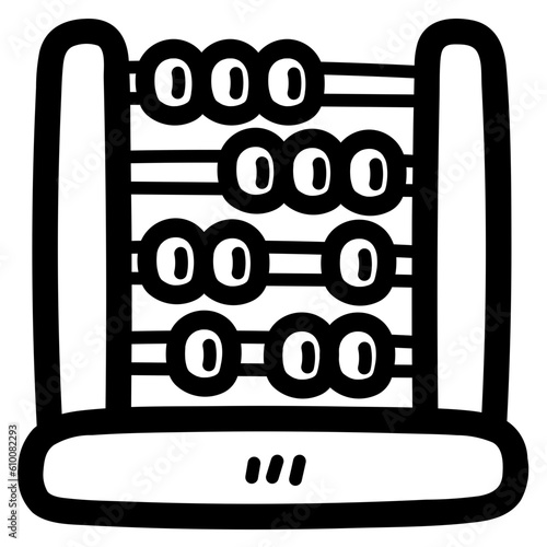 abacus line icon style