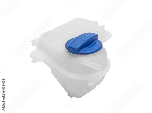Antifreeze tank isolated. Car coolant reservoir isolated on white background.