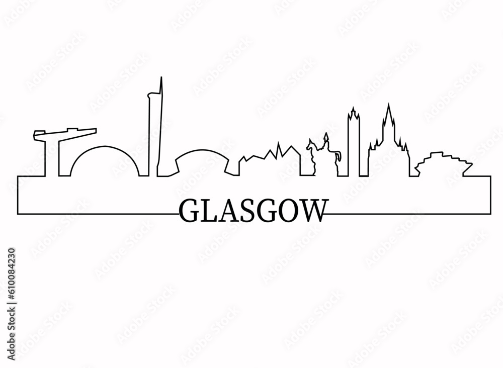 Glashow city skyline outline
