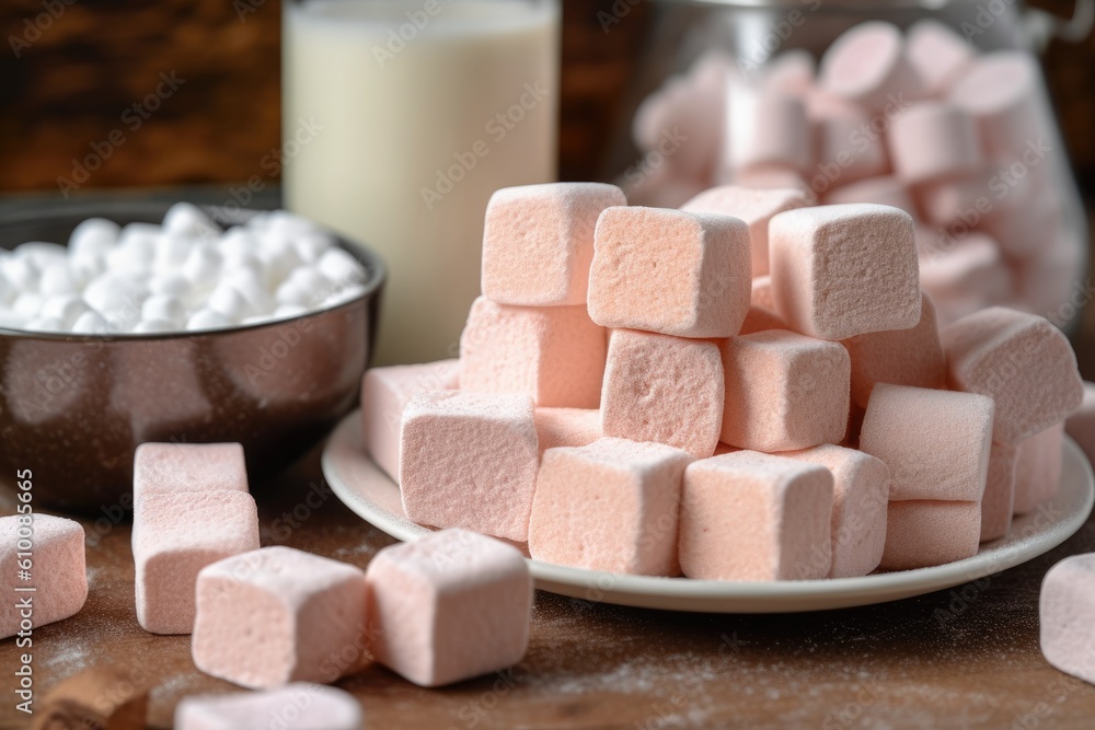 stock photo of marshmallow on the kitchen flat lay Food Photography AI Generated stock photo of marshmallow on the kitchen flat lay Food Photography AI Generated